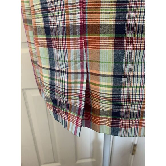 Talbots Womens Blazer Jacket Plaid Button Down Size 8 Cotton Flax Multicolor - Picture 7 of 9